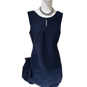 Liz Claiborne Dress Sleeveless Sheath Cocktail Party Career Navy‎ 10
